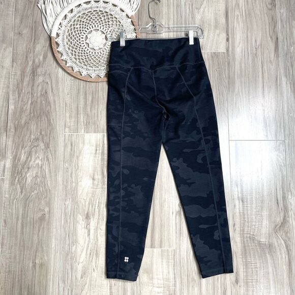 Sweaty Betty Super Sculpt Pocket Camo Leggings In Black Camo Embossed Size M - Picture 8 of 11